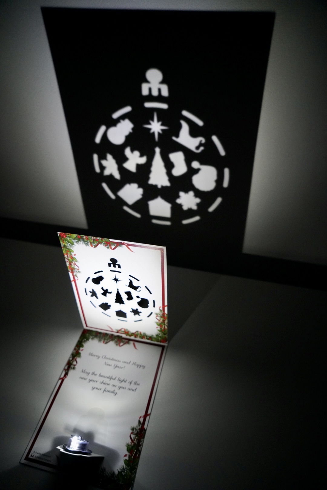 Top view of card and shadow image